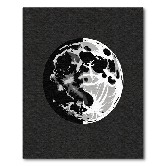 Yin Yang Moon Gray Surface Rug