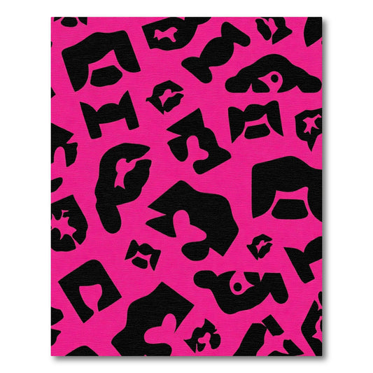 Hot Pink Black Wild Spots Rug