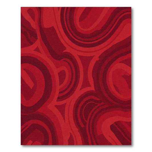 Crimson Swirl Abstract Rug