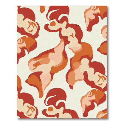 Terra Cotta Abstract Organic Forms Rug