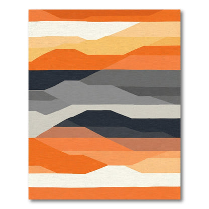 Abstract Terracotta Hillside Landscape Rug
