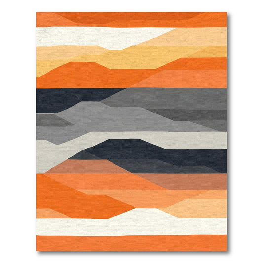 Abstract Terracotta Hillside Landscape Rug