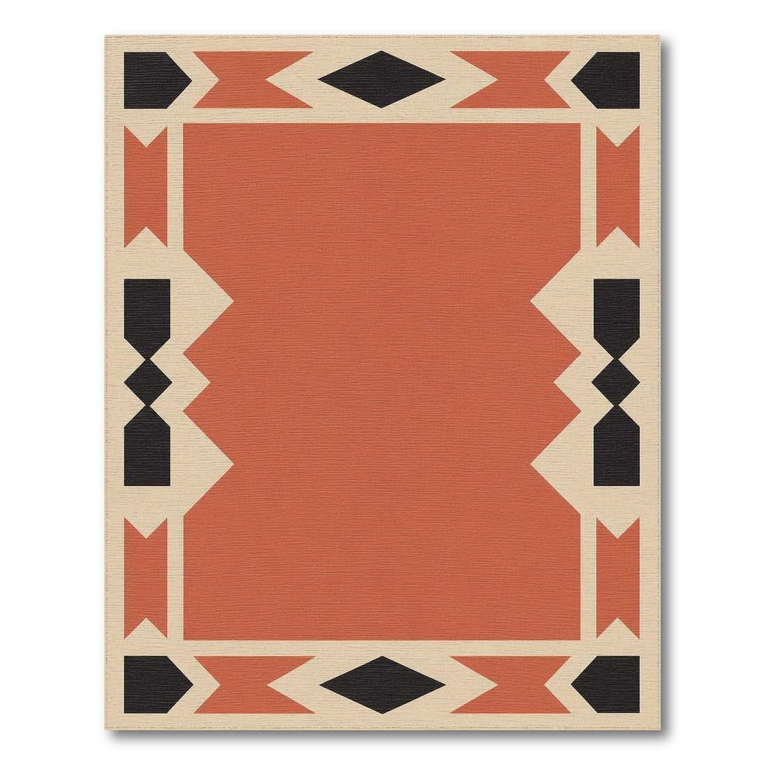Geometric Orange Southwestern Orange Geometric Area Rug