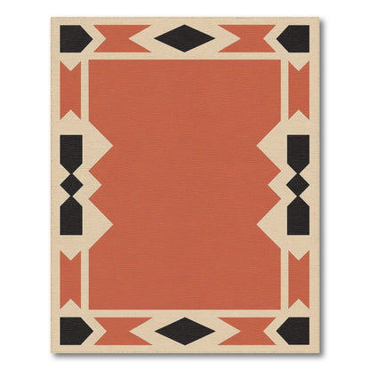 Geometric Orange Southwestern Orange Geometric Area Rug