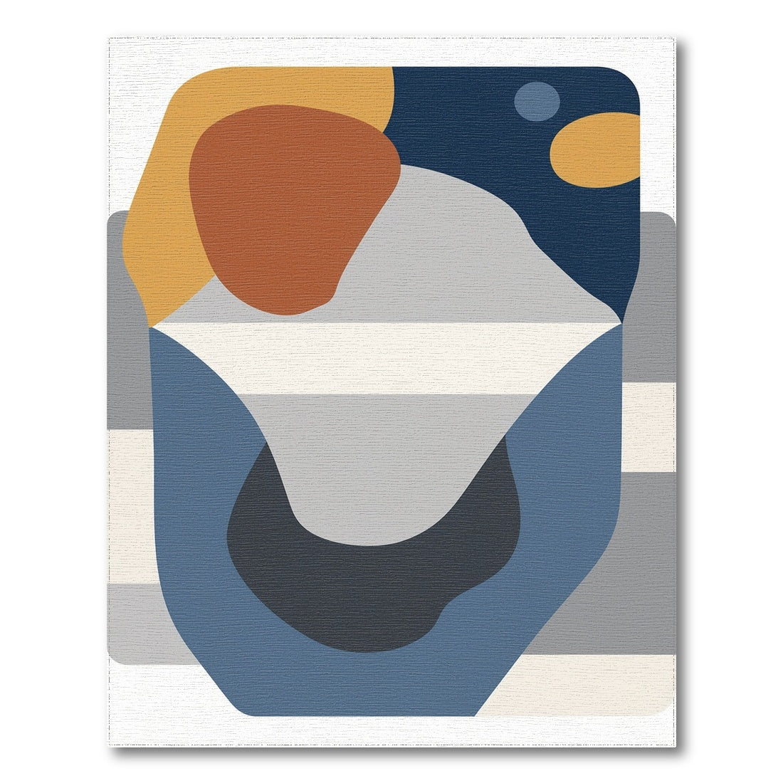 Abstract Multi-Color Blue and Brown Area Rug