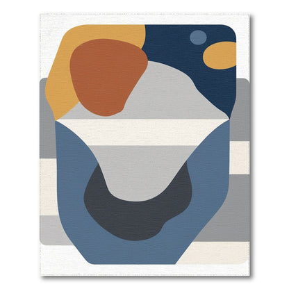 Abstract Multi-Color Blue and Brown Area Rug