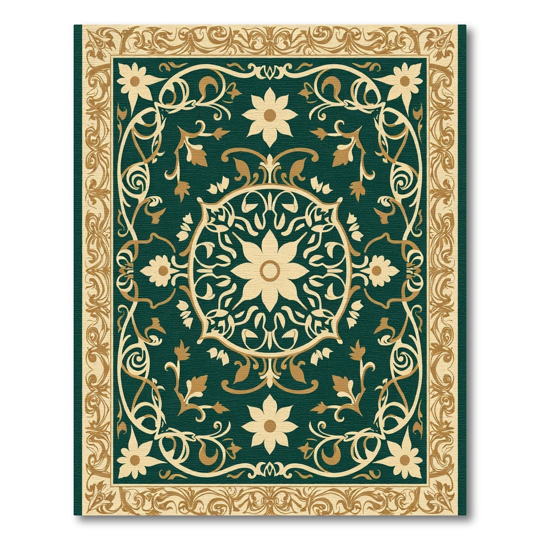 Deep Forest Flourish Bloom Rug