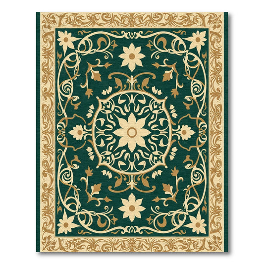 Deep Forest Flourish Bloom Rug