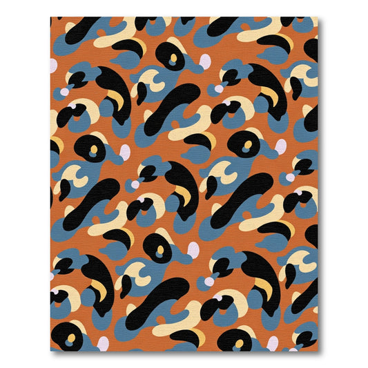Bold Orange Abstract Organic Forms Rug