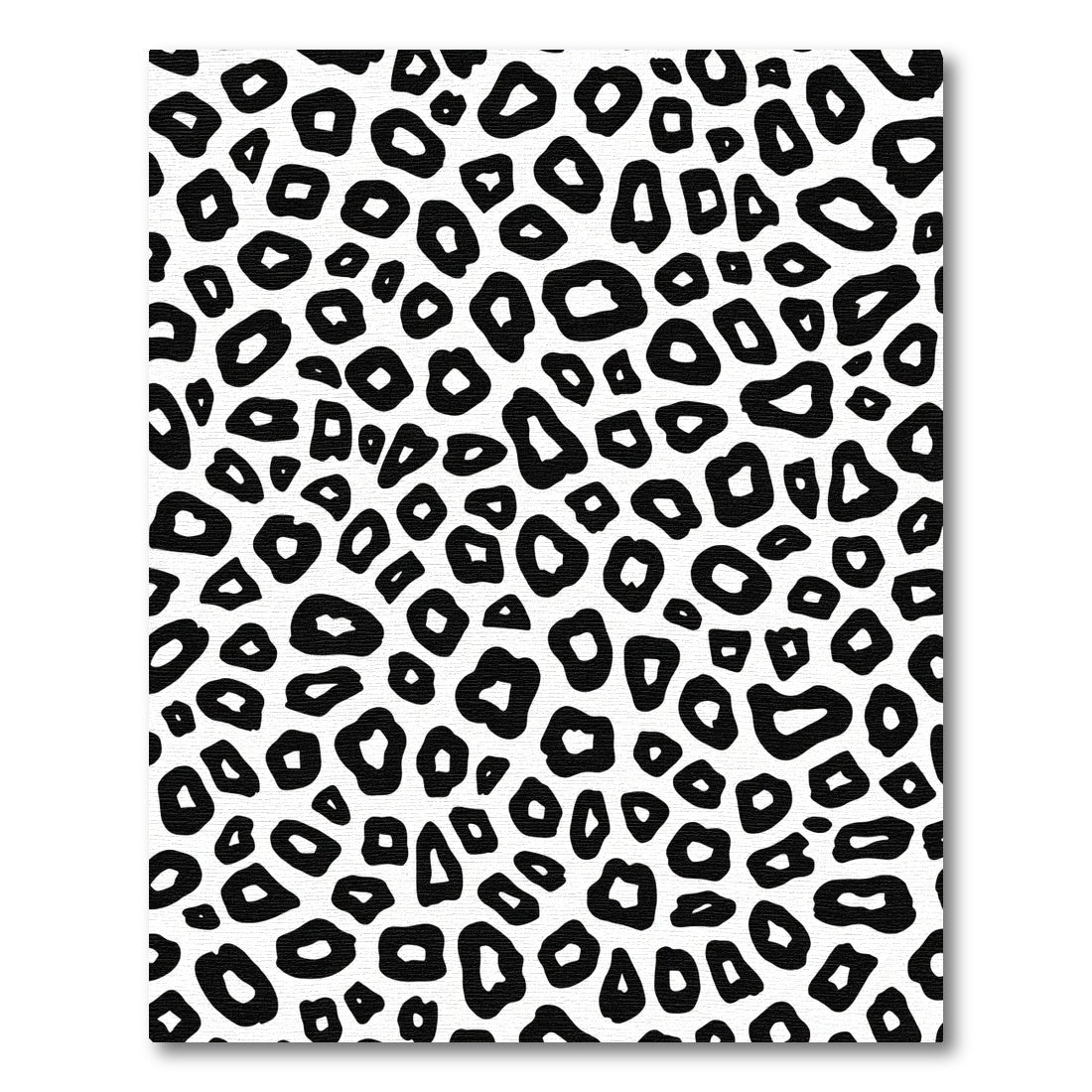 Black White Spotted Animal Print Rug