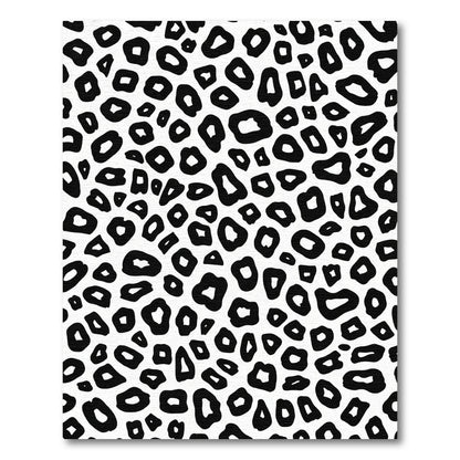 Black White Spotted Animal Print Rug