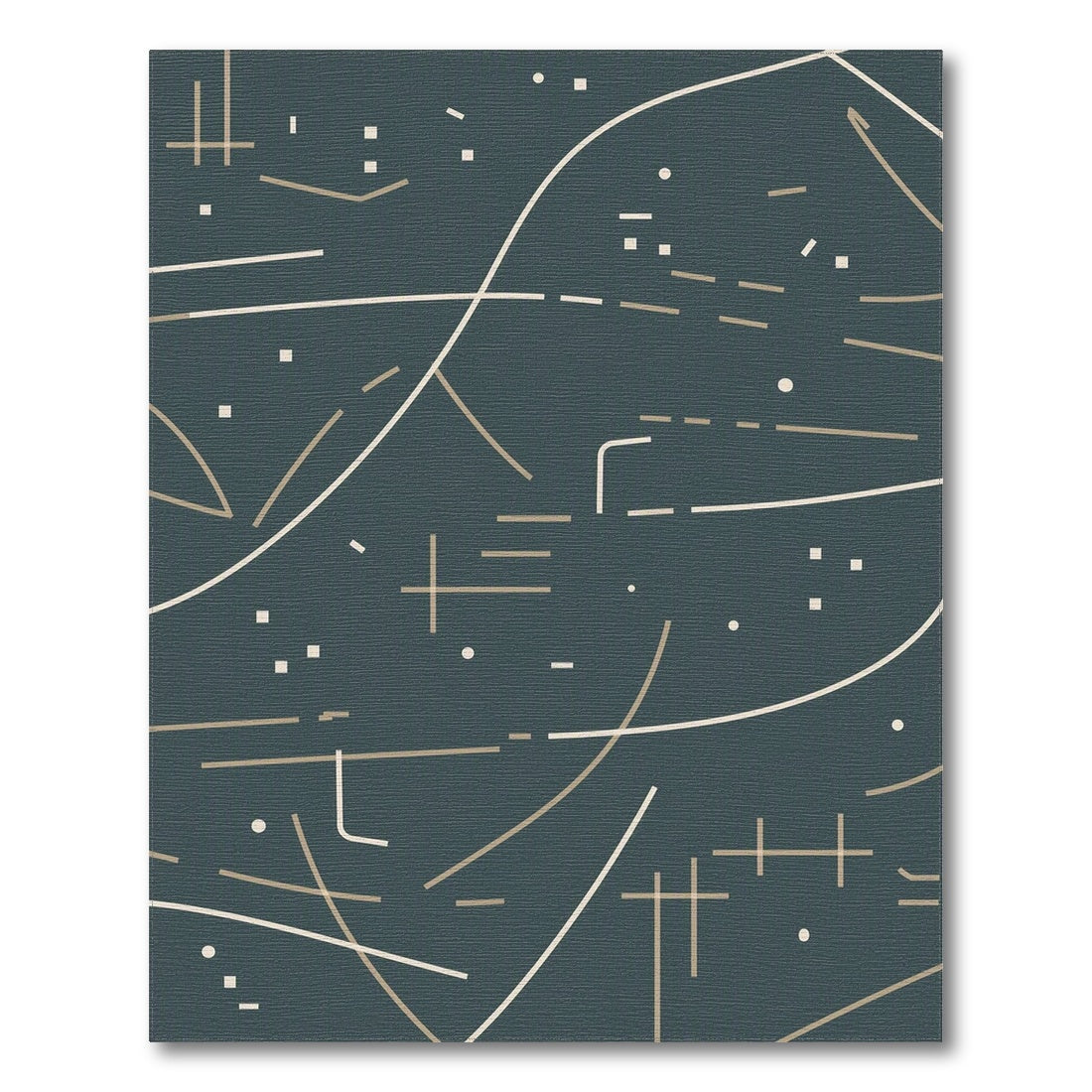 Blue Teal Geometric Modern Area Rug