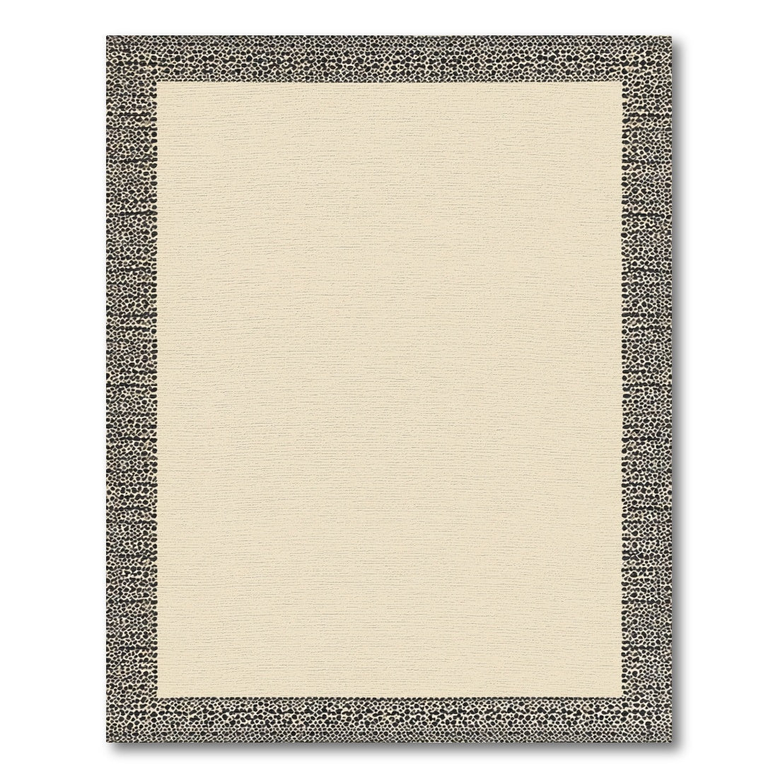 Cream Abstract Dalmatian Border Rug