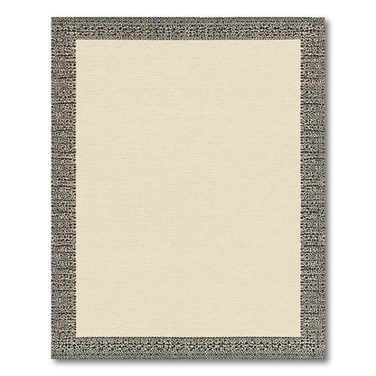 Cream Abstract Dalmatian Border Rug