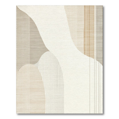 Abstract Beige Fluid Wave Rug