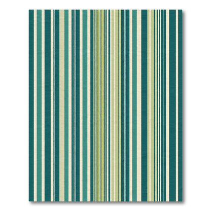 Teal Cream Khaki Striped Variation Rug