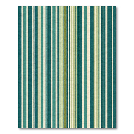 Teal Cream Khaki Striped Variation Rug