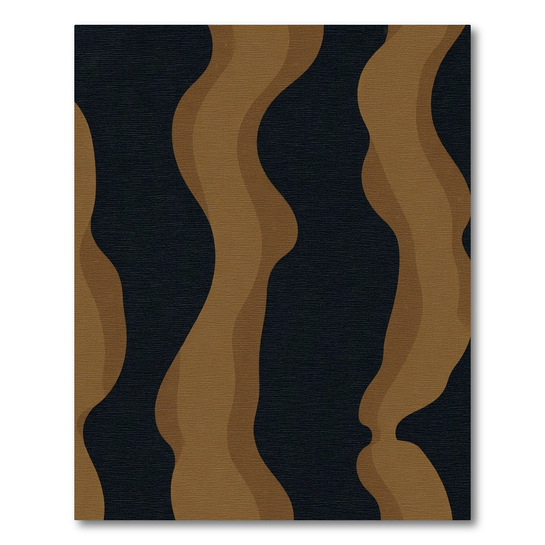 Warm Earthy Abstract Wavy Bands Rug