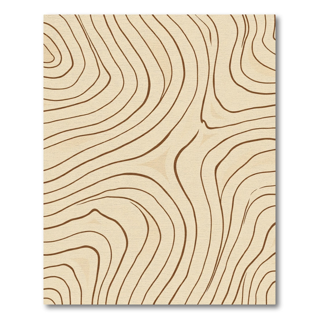 Natural Wood Grain Contour Lines Rug
