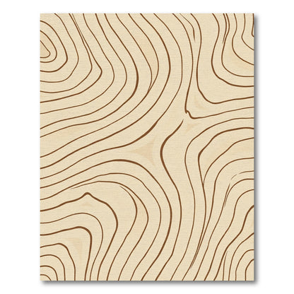 Natural Wood Grain Contour Lines Rug