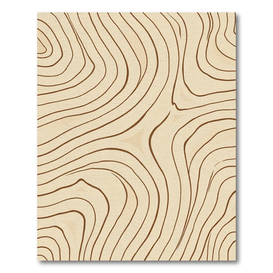 Natural Wood Grain Contour Lines Rug