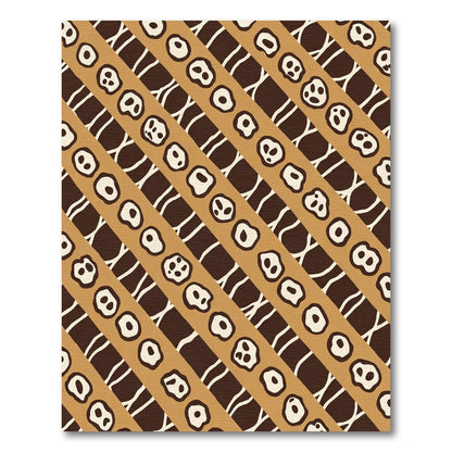 Brown Tan Organic Stripe Composition Rug