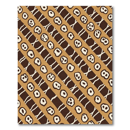 Brown Tan Organic Stripe Composition Rug