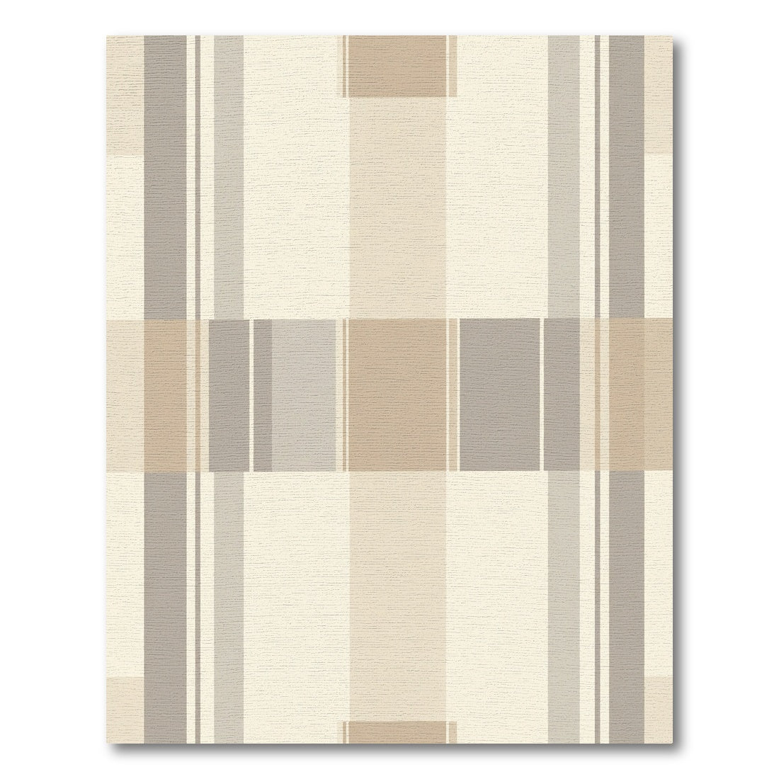 Neutral Tones Geometric Plaid Rug