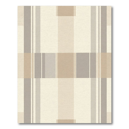 Neutral Tones Geometric Plaid Rug