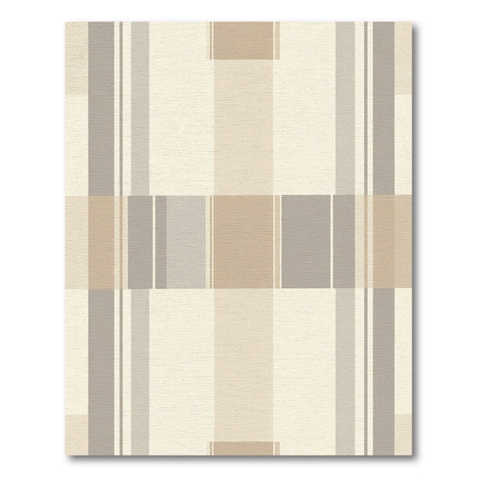 Neutral Tones Geometric Plaid Rug