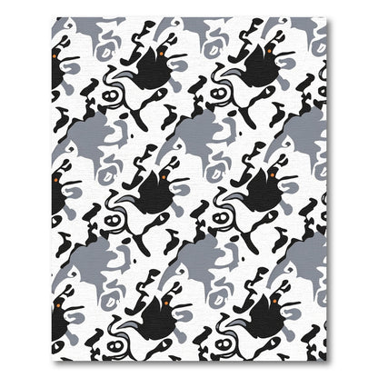 Graffti Black Gray Orange Amoeba Rug