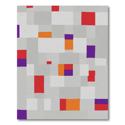 Bold Geometric Color Block Rectangles Rug