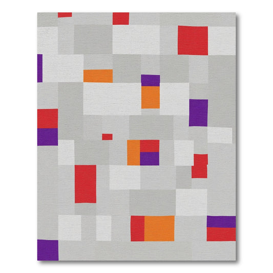 Bold Geometric Color Block Rectangles Rug