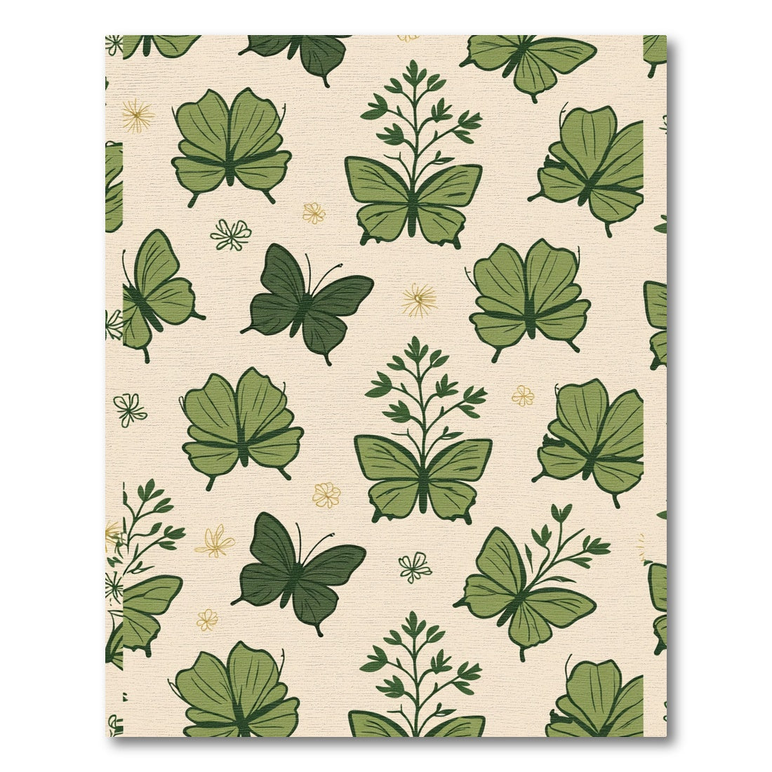 Green Butterfly Branch Garden Rug
