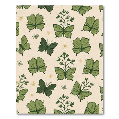 Green Butterfly Branch Garden Rug