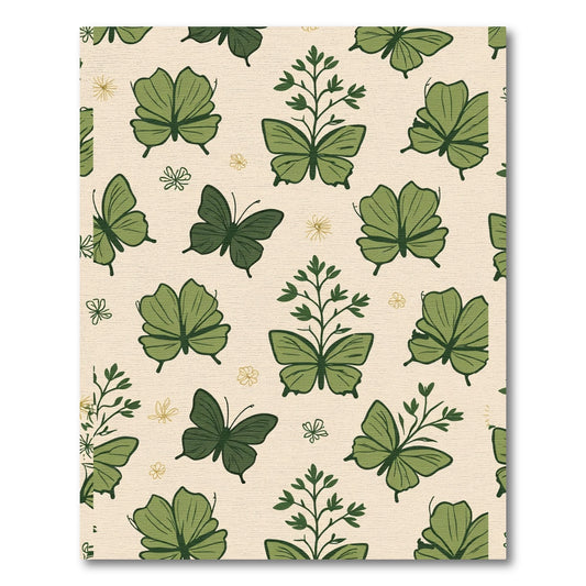 Green Butterfly Branch Garden Rug