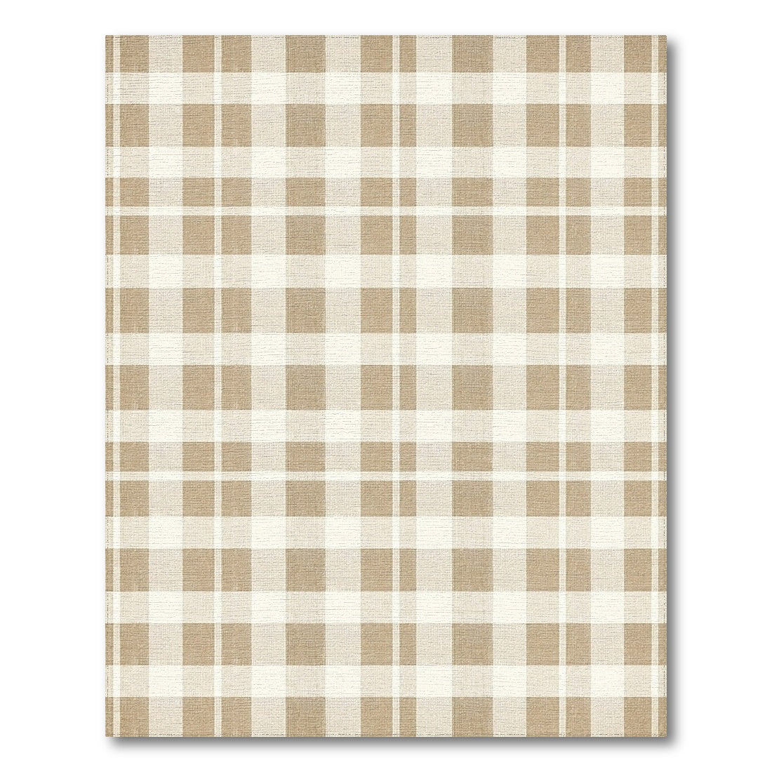 Beige Checkered Geometric Area Rug
