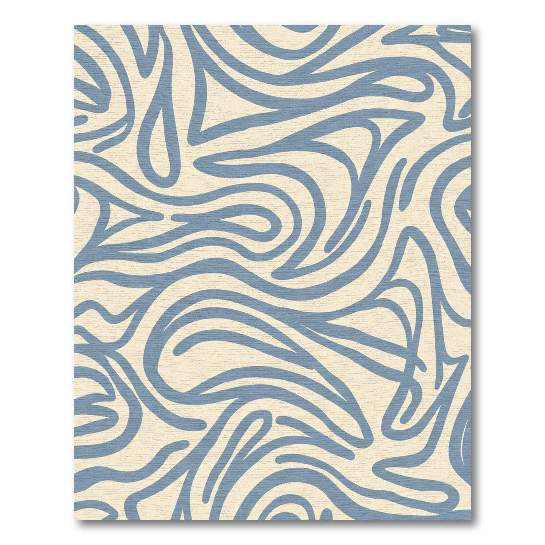 Blue Abstract Swirl Linen Rug