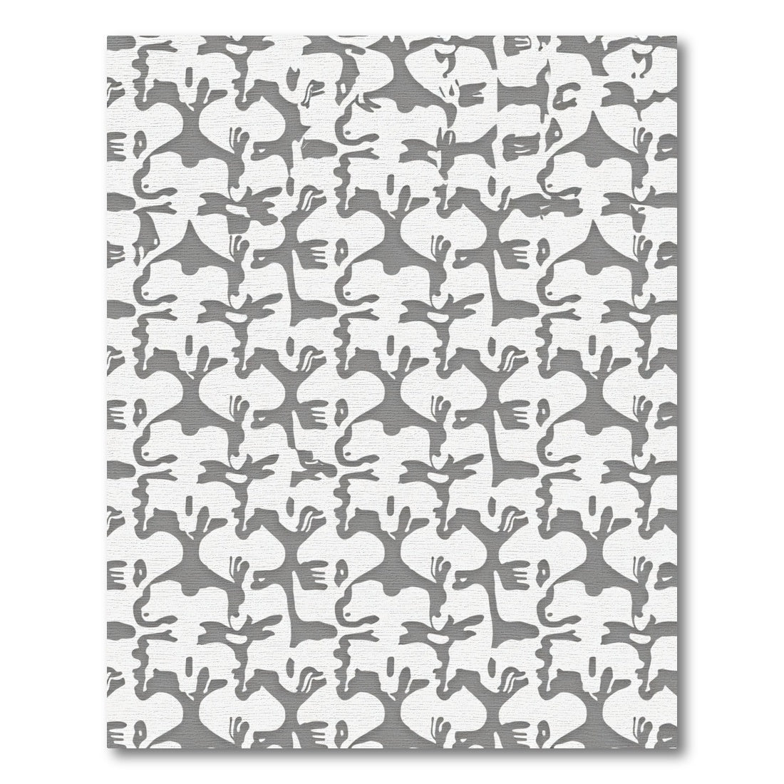 Grey White Abstract Figures Rug