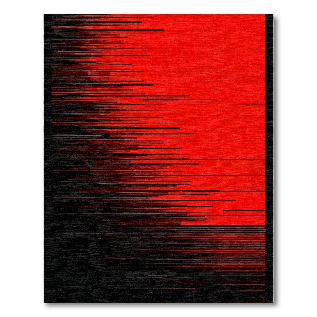 Crimson Black Glitch Stripe Rug