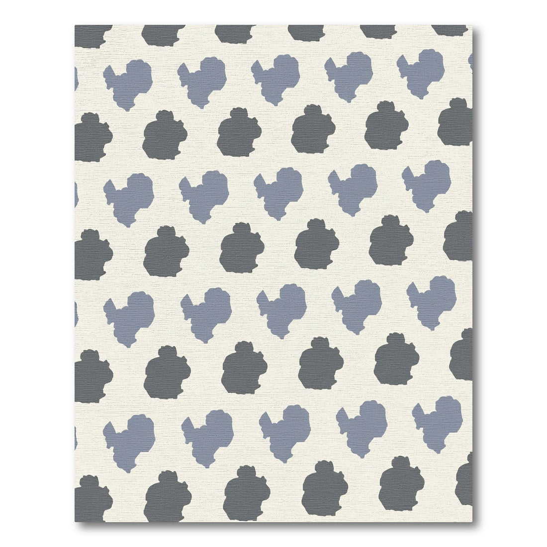 Gray Blue Organic Spot Arrangement Rug