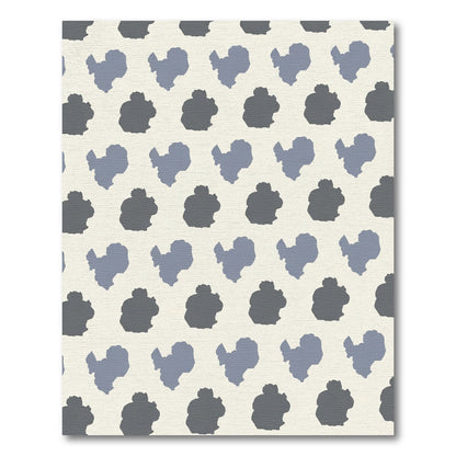 Gray Blue Organic Spot Arrangement Rug