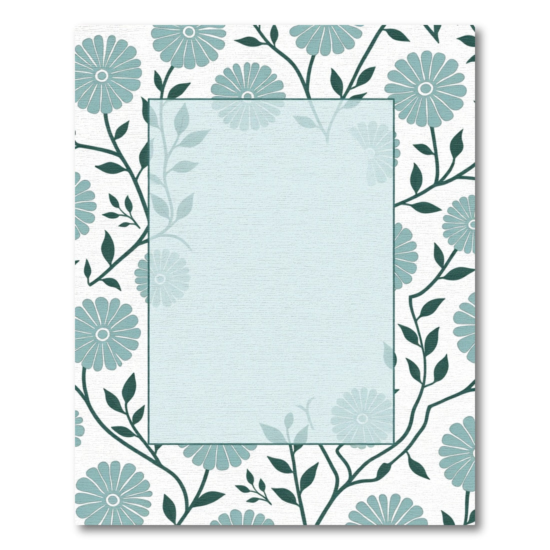 Teal Daisy Vine Repeat Rug