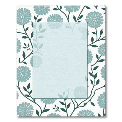Teal Daisy Vine Repeat Rug