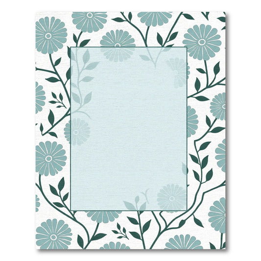 Teal Daisy Vine Repeat Rug