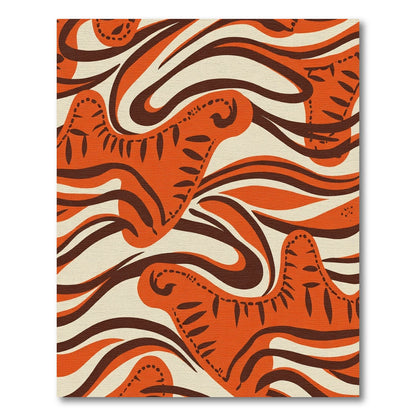 Bold Orange Tribal Swirl Rug