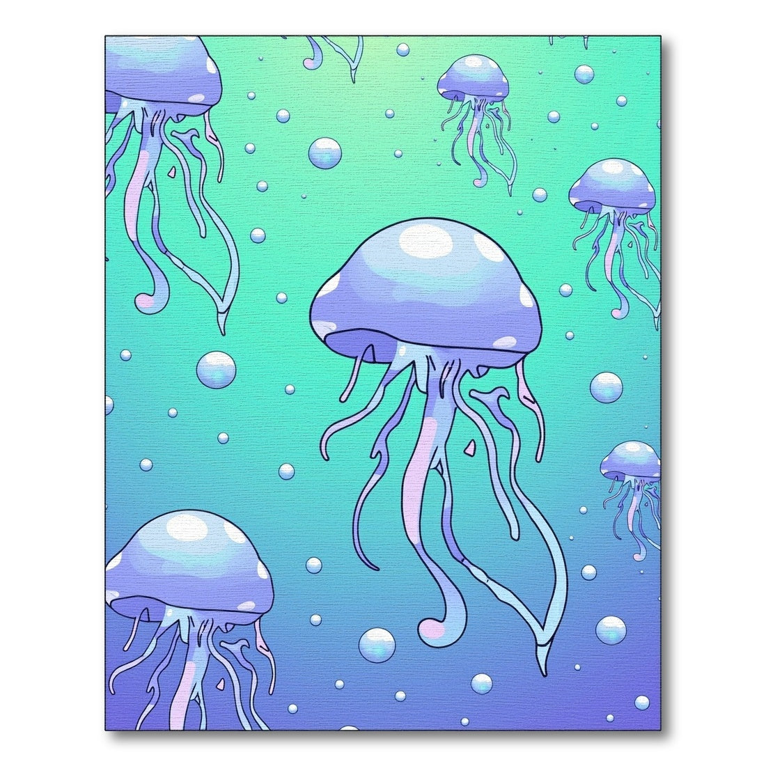 Purple Jellyfish Ocean Bubbles Rug