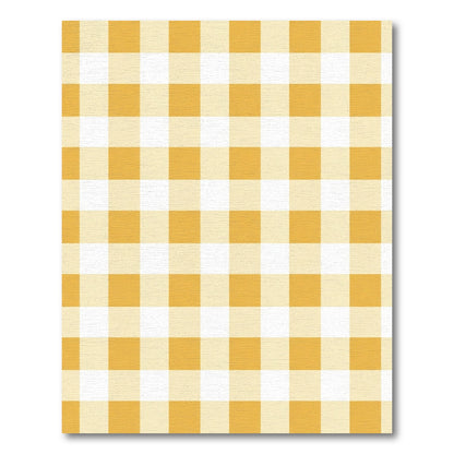 Golden Yellow Gingham Checker Rug