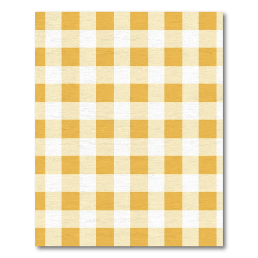 Golden Yellow Gingham Checker Rug
