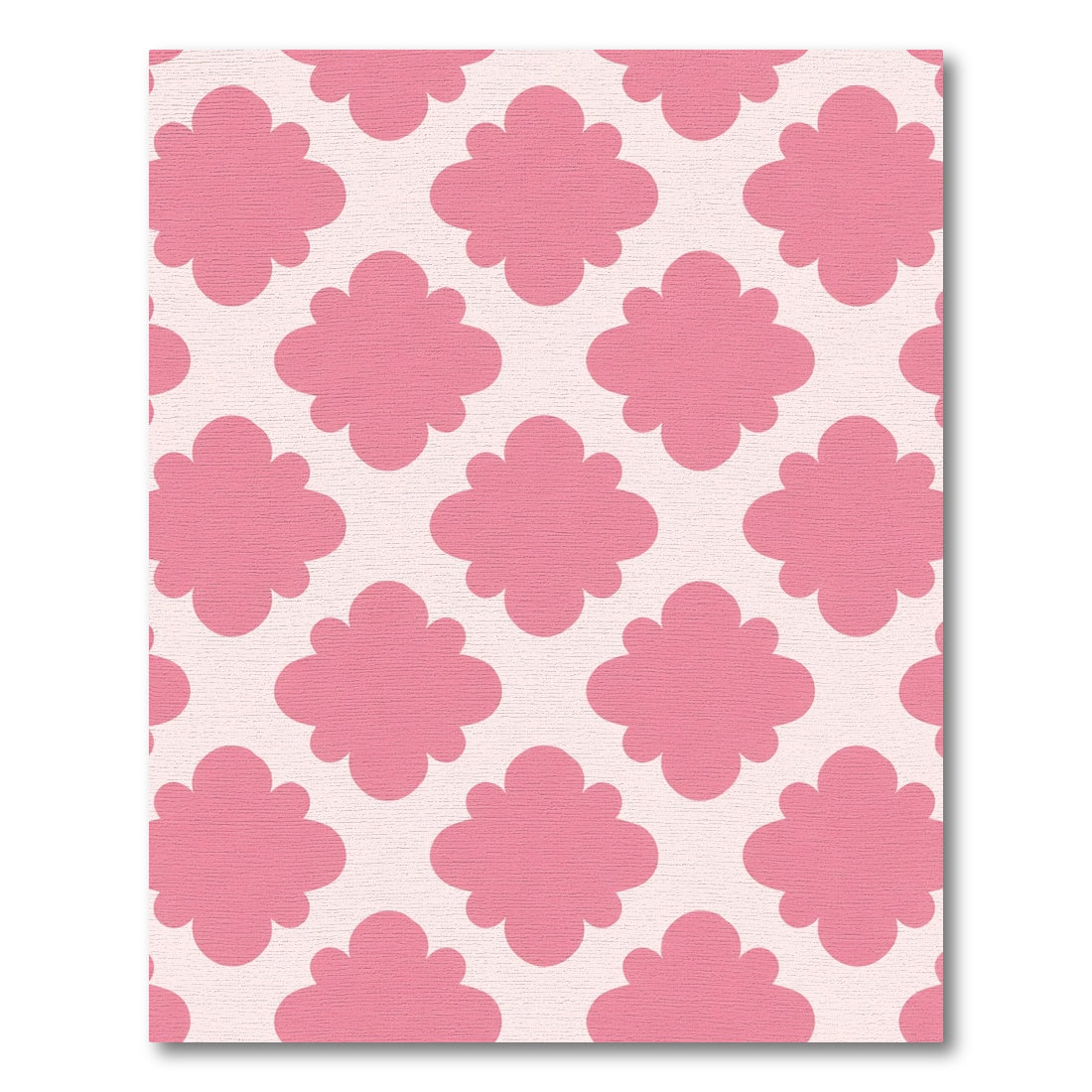 Pink Quatrefoil Grid Pattern Rug